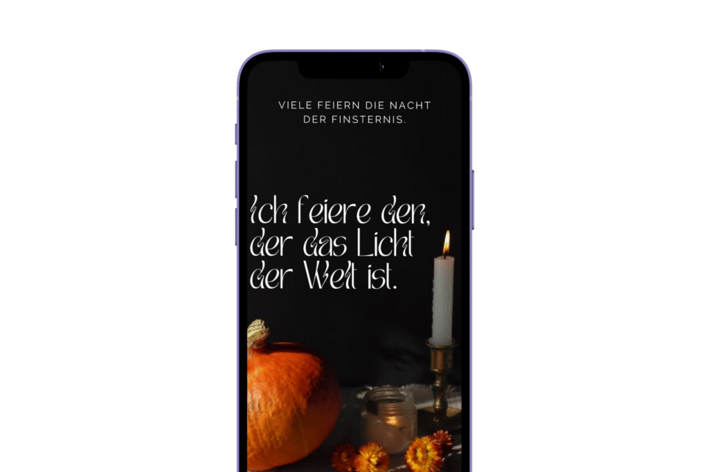 Handy mit Kürbis