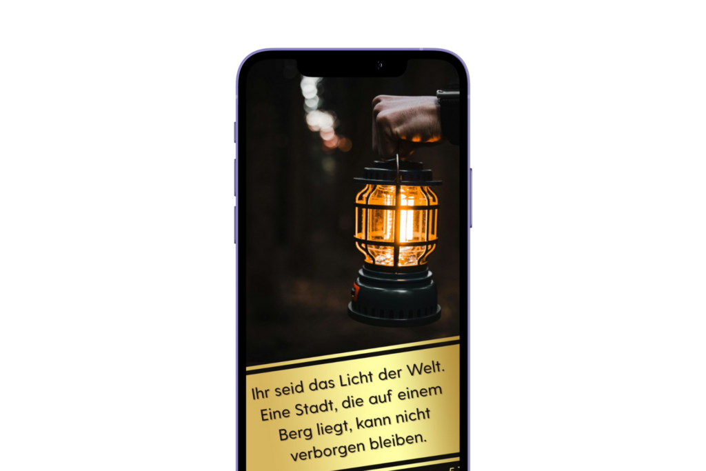 Smartphone mit Bibelvers