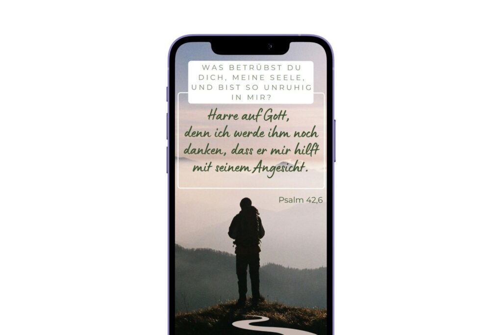 Smartphone mit Bibelvers