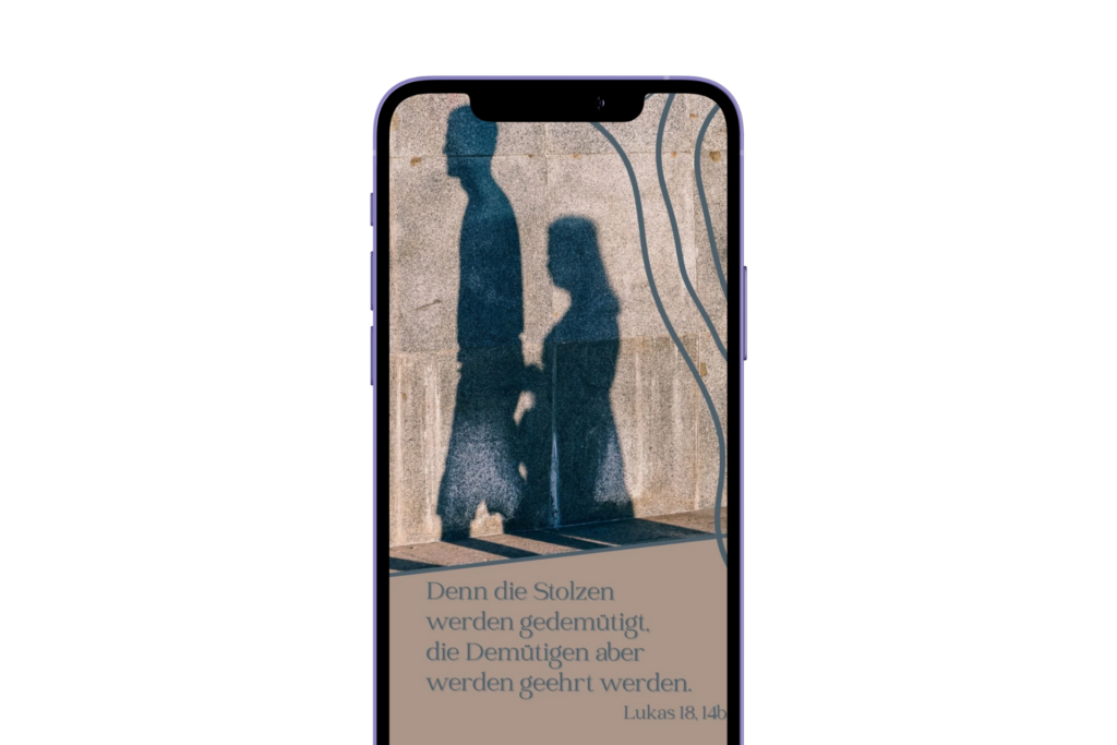 Smartphone mit Bibelvers