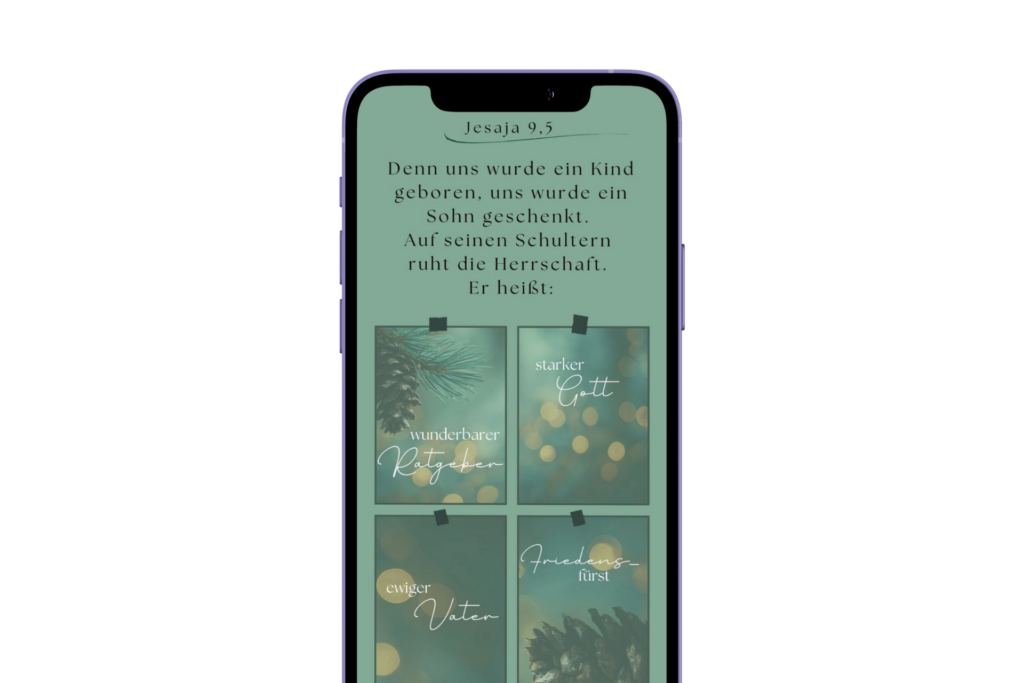 Smartphone mit Bibelvers