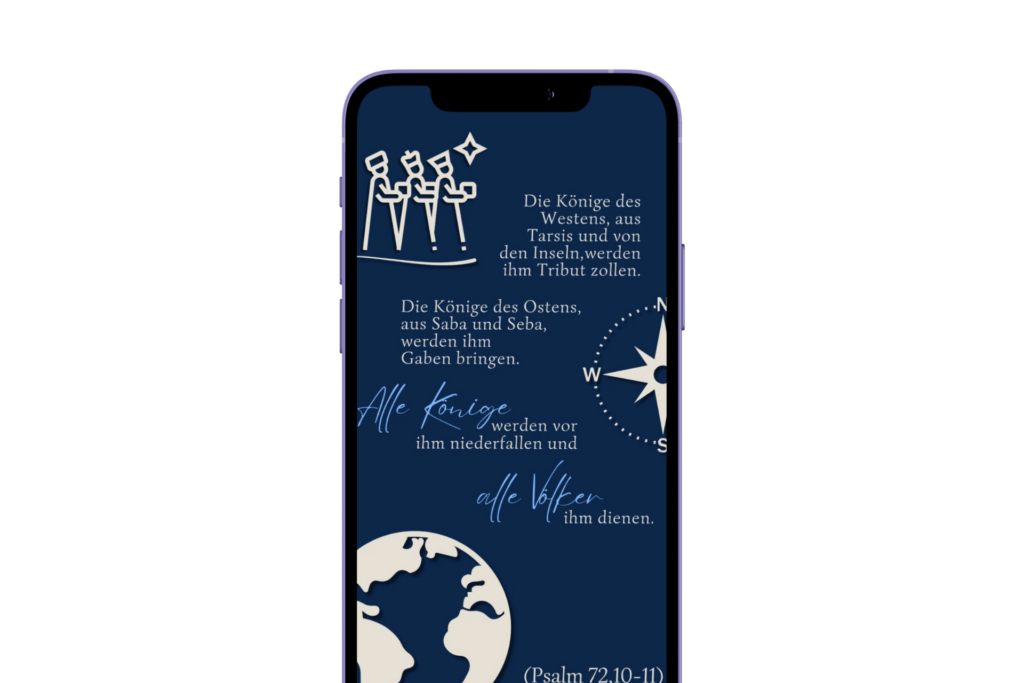 Smartphone mit Bibelvers