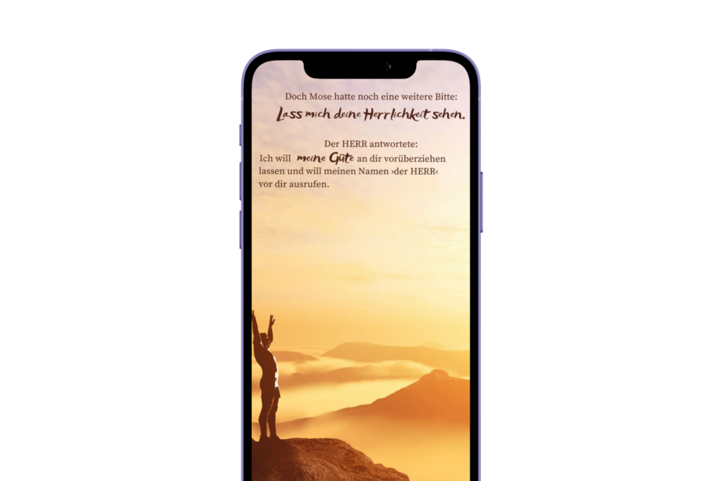 Smartphone mit Bibelvers
