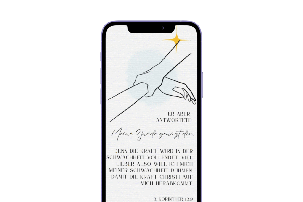 Smartphone mit Bibelstelle