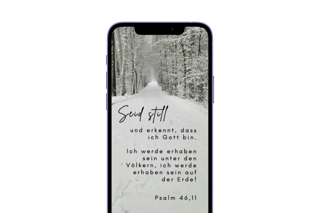 Smartphone mit Bibelvers