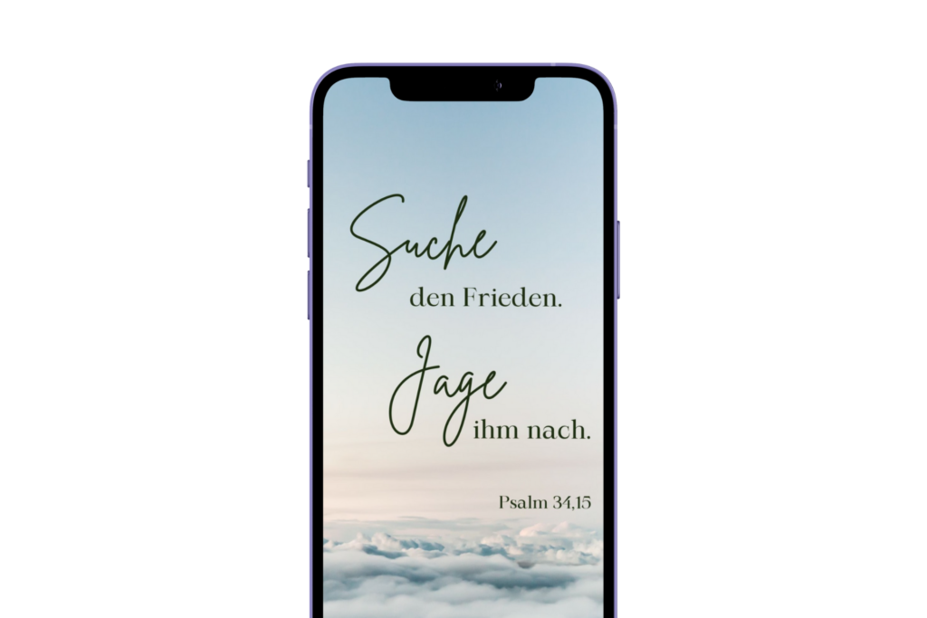 Smartphone mit Bibelvers