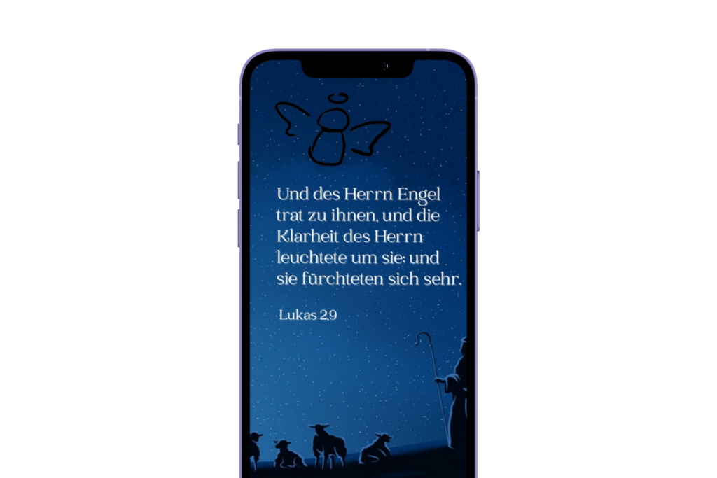 Smartphone mit Bibelvers