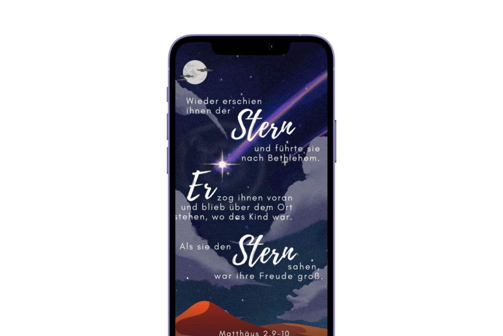 Smartphone mit Bibelvers