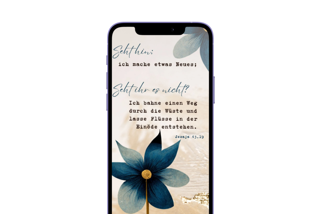 Smartphone mit Bibelvers
